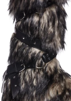 Club Exx Boots*Wild Instincts Faux Fur Boots - Off White