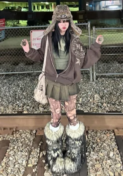 Club Exx Boots*Wild Instincts Faux Fur Boots - Off White