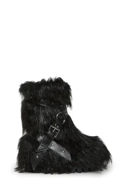 Club Exx Boots*Wild Instincts Faux Fur Combat Boots