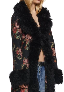 Current Mood Outerwear|Plus*Wild Rose Faux Fur Duster Coat
