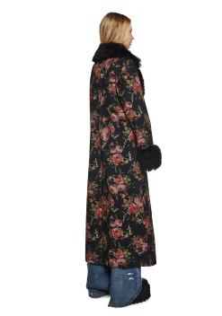 Current Mood Outerwear|Plus*Wild Rose Faux Fur Duster Coat