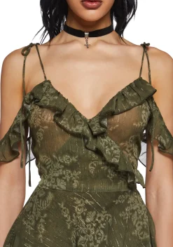 Current Mood Dresses|Plus*Wildflower Dreams Wrap Dress - Green