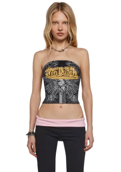 Dolls Kill x Von Dutch Tops*Winged Dagger Tube Top