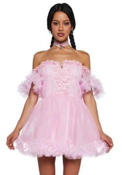 Sugar Thrillz Dresses|Mini Dresses*Winter Rose Mini Dress - Pink