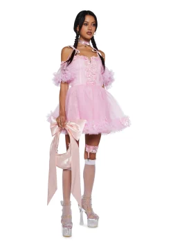 Sugar Thrillz Dresses|Mini Dresses*Winter Rose Mini Dress - Pink