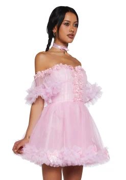 Sugar Thrillz Dresses|Mini Dresses*Winter Rose Mini Dress - Pink