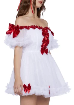 Sugar Thrillz Dresses|Mini Dresses*Winter Rose Mini Dress - White