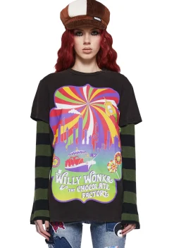 Dolls Kill x Willy Wonka Tops*Wondrous Boat Ride Oversized Tee
