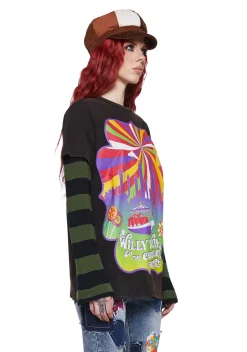Dolls Kill x Willy Wonka Tops*Wondrous Boat Ride Oversized Tee