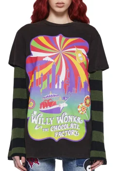 Dolls Kill x Willy Wonka Tops*Wondrous Boat Ride Oversized Tee