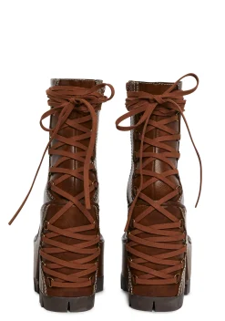 Club Exx Boots*Woodland Lucid Dream Corset Boots - Brown