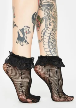 x_Leg Avenue Socks & Tights*Worship Me Cross Fishnet Socks