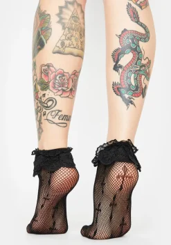x_Leg Avenue Socks & Tights*Worship Me Cross Fishnet Socks