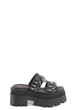 Demonia Sandals*Wrath-08 Double Strap Slide Sandals