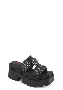 Demonia Sandals*Wrath-08 Double Strap Slide Sandals