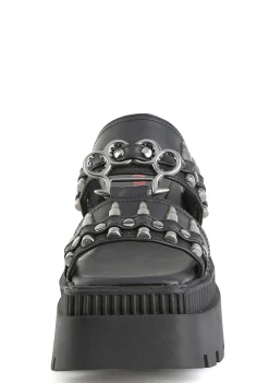 Demonia Sandals*Wrath-08 Double Strap Slide Sandals