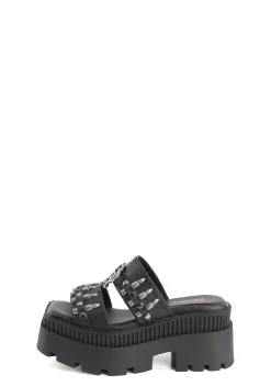 Demonia Sandals*Wrath-08 Double Strap Slide Sandals