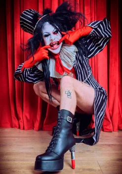 Koi Footwear Boots*X Rocky Horror Show Thrill Me Lipstick Heeled Boots - Black