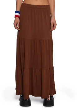 x_Heart & Hips Bottoms|Skirts*Y2K Beats Maxi Skirt - Brown