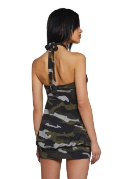 Current Mood Dresses|Mini Dresses*Y2K Bubble Mini Dress - Camo